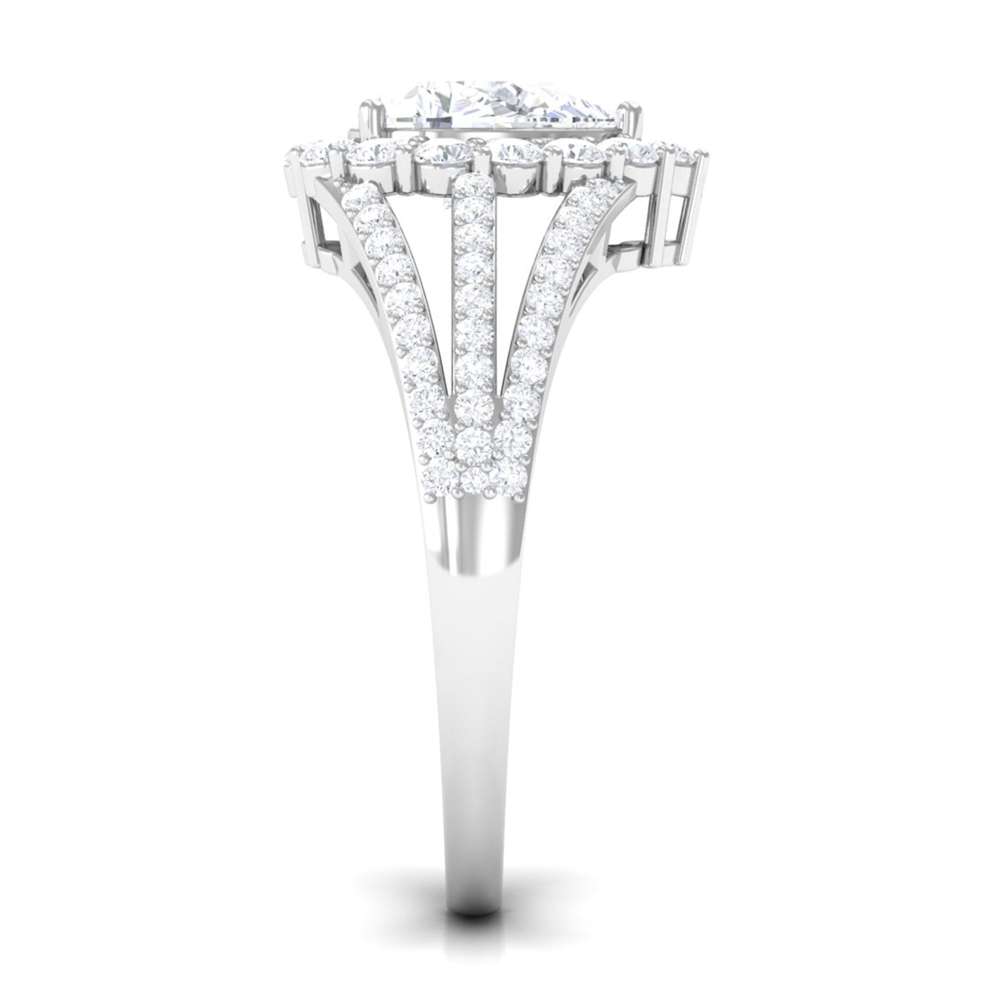 Pear Cut Zircon Statement Engagement Ring