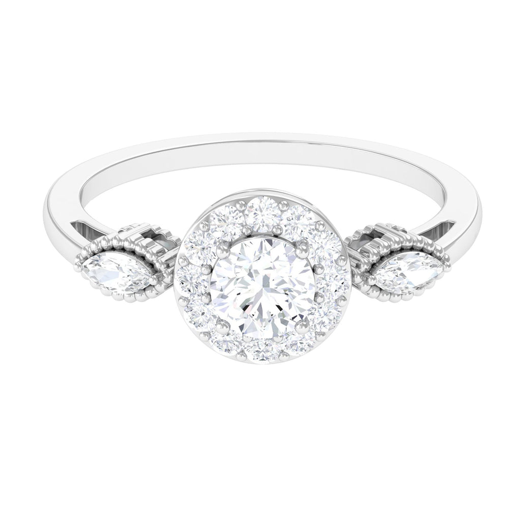 Classic Round Zircon Engagement Ring in Gold
