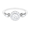 Classic Round Zircon Engagement Ring in Gold