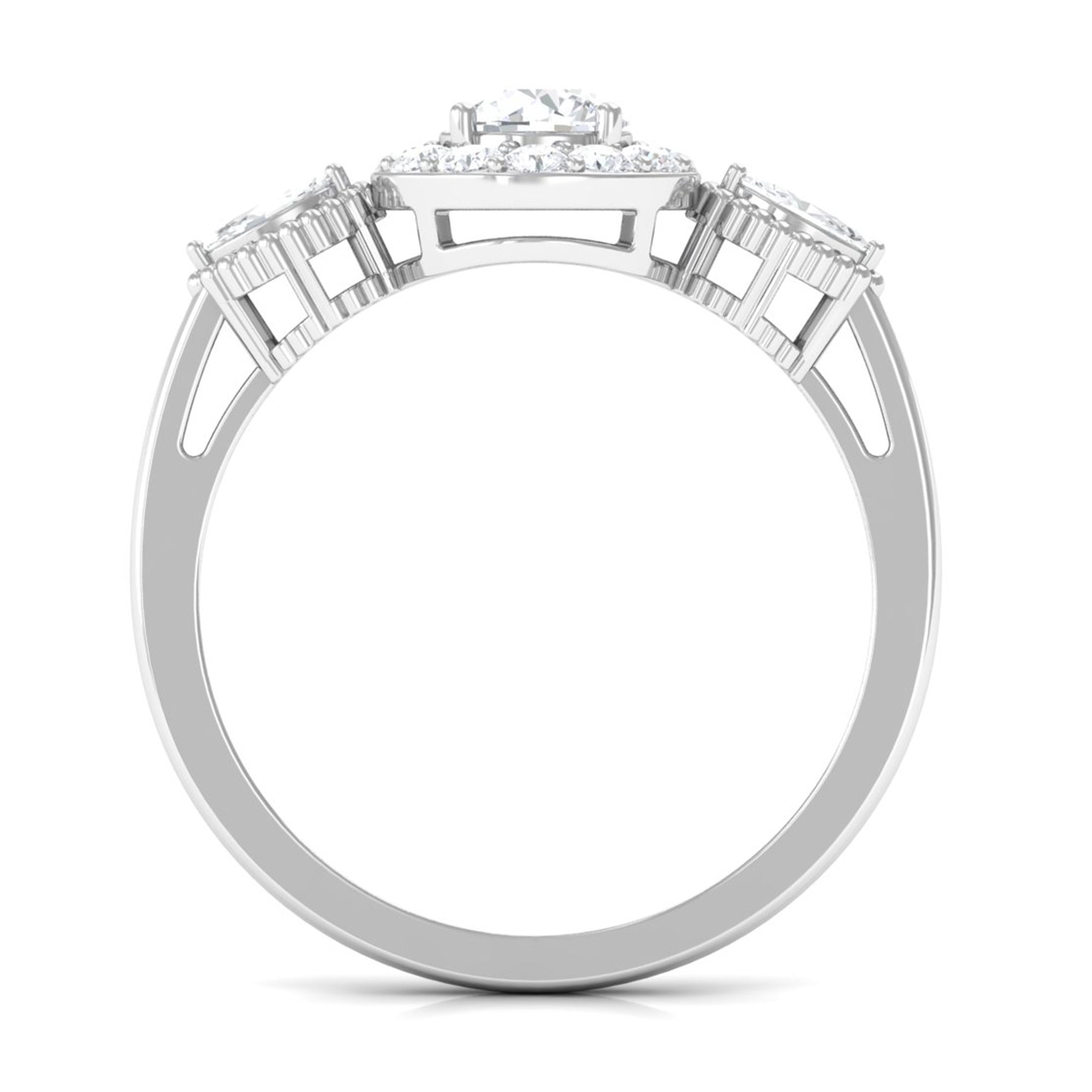 Classic Round Zircon Engagement Ring in Gold