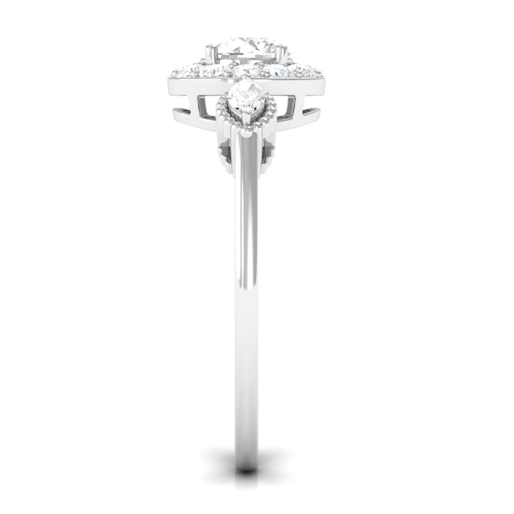 Classic Round Zircon Engagement Ring in Gold