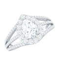 2.50 CT Split Shank Zircon Teardrop Engagement Ring