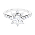 1.75 CT Round Zircon Designer Engagement Ring in Gold