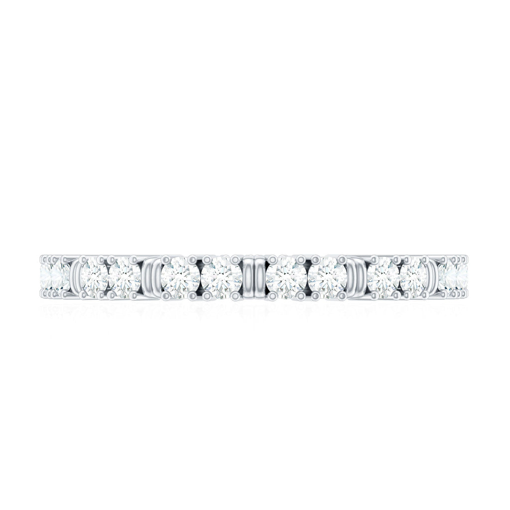 Certified Moissanite Stackable Eternity Band Ring for Her