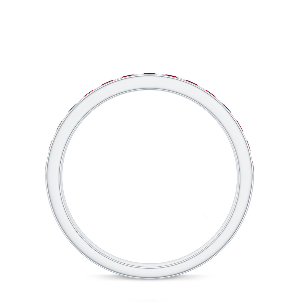 Channel Set Ruby Half Eternity Ring for Women