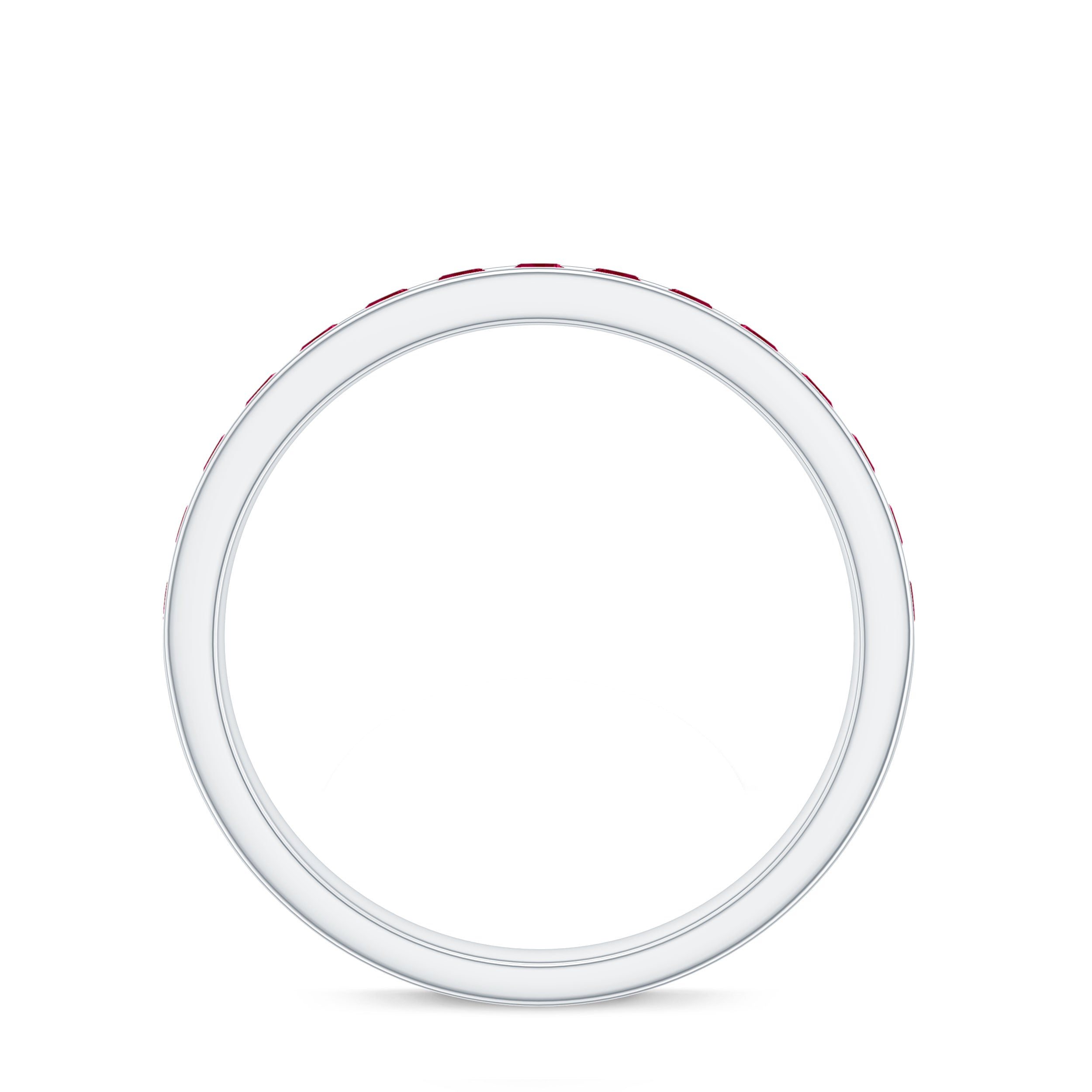 Channel Set Ruby Half Eternity Ring for Women