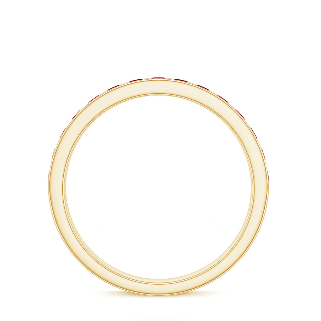 Channel Set Ruby Half Eternity Ring for Women
