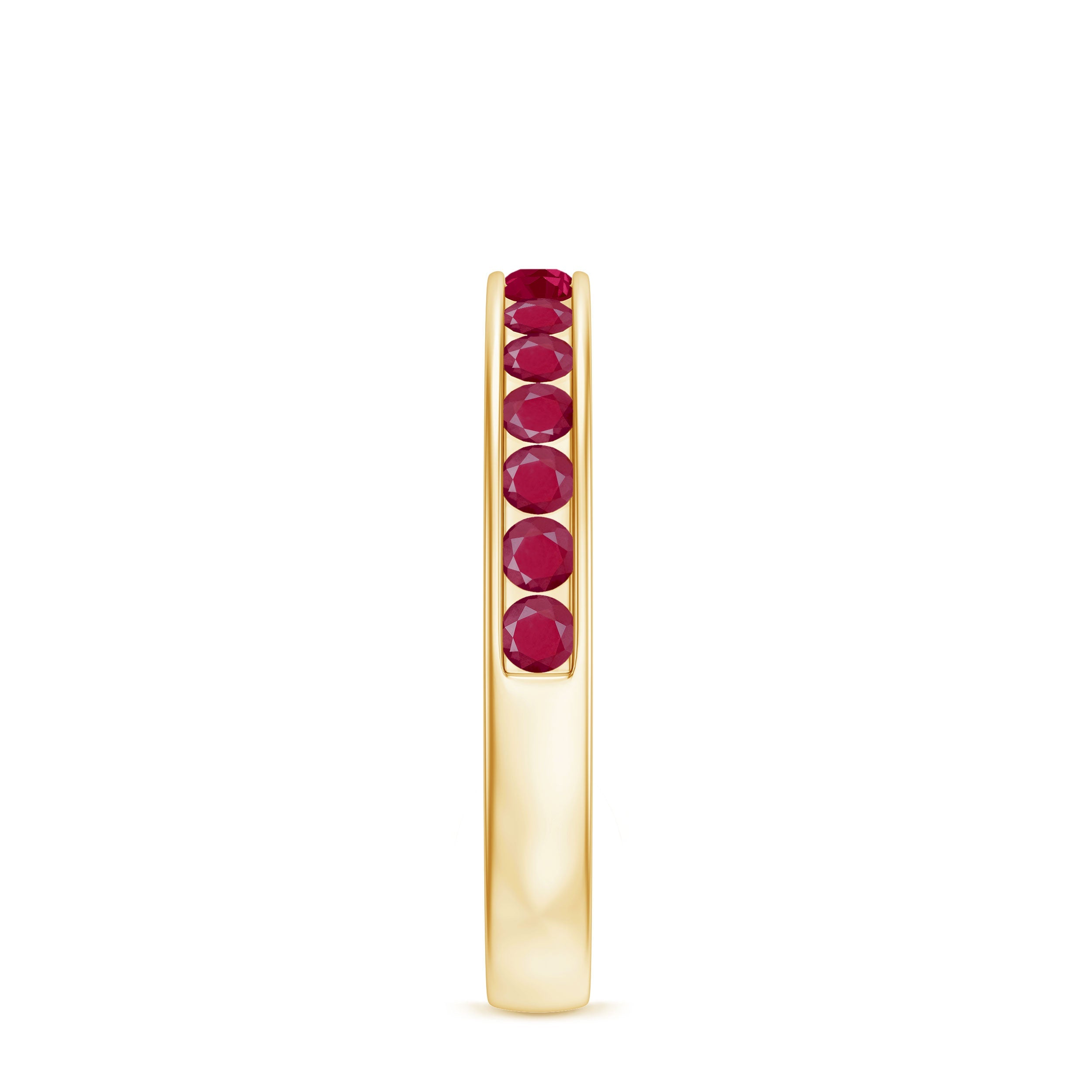 Channel Set Ruby Half Eternity Ring for Women