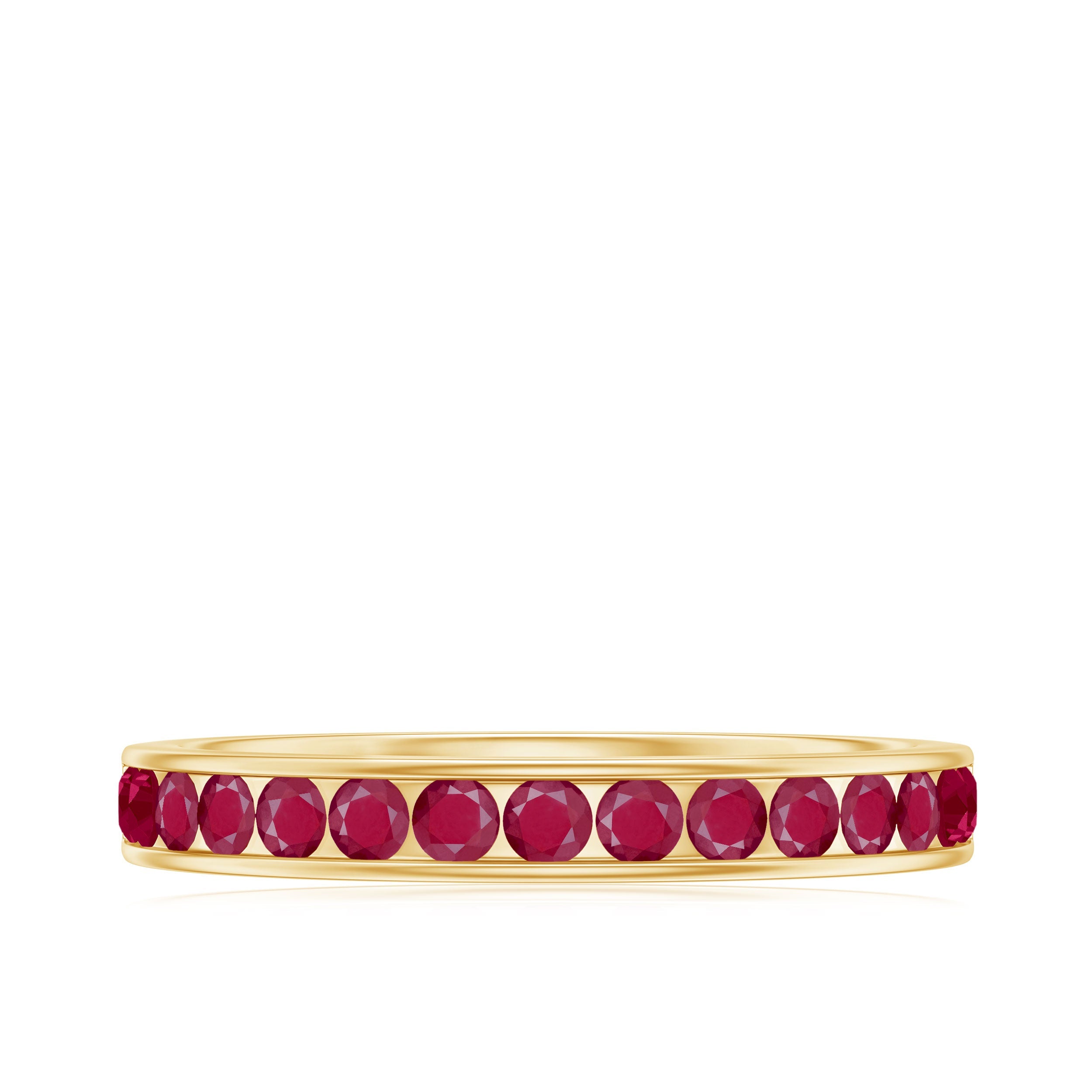 Channel Set Ruby Half Eternity Ring for Women