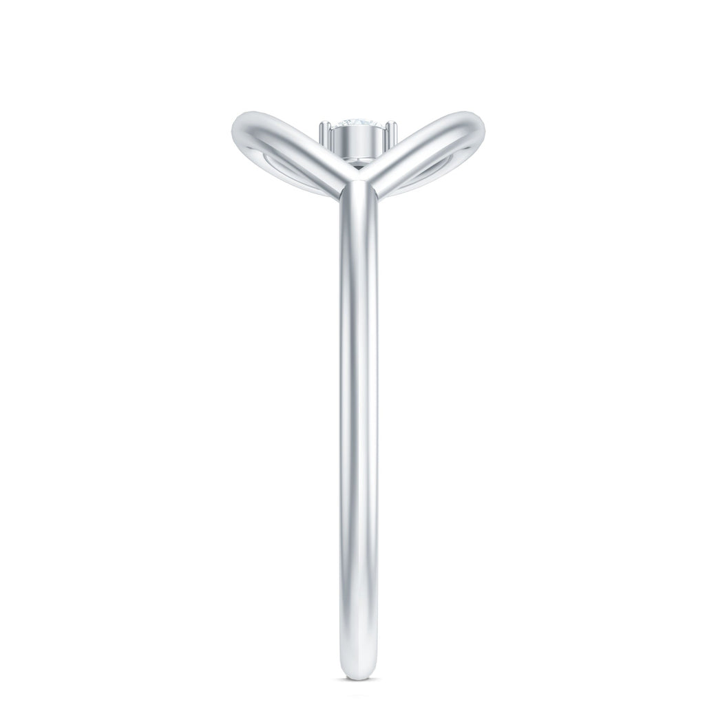 Diamond Open Teardrop Ring in Prong Setting