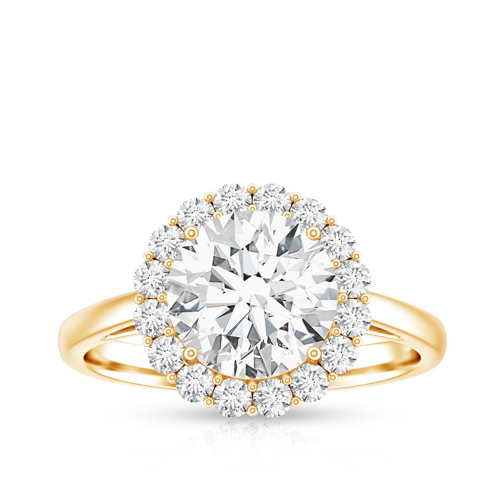 Classic Round Cut Moissanite Big Engagement Ring