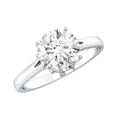 8 MM Round Cut Moissanite Engagement Ring with Milgrain Detailing