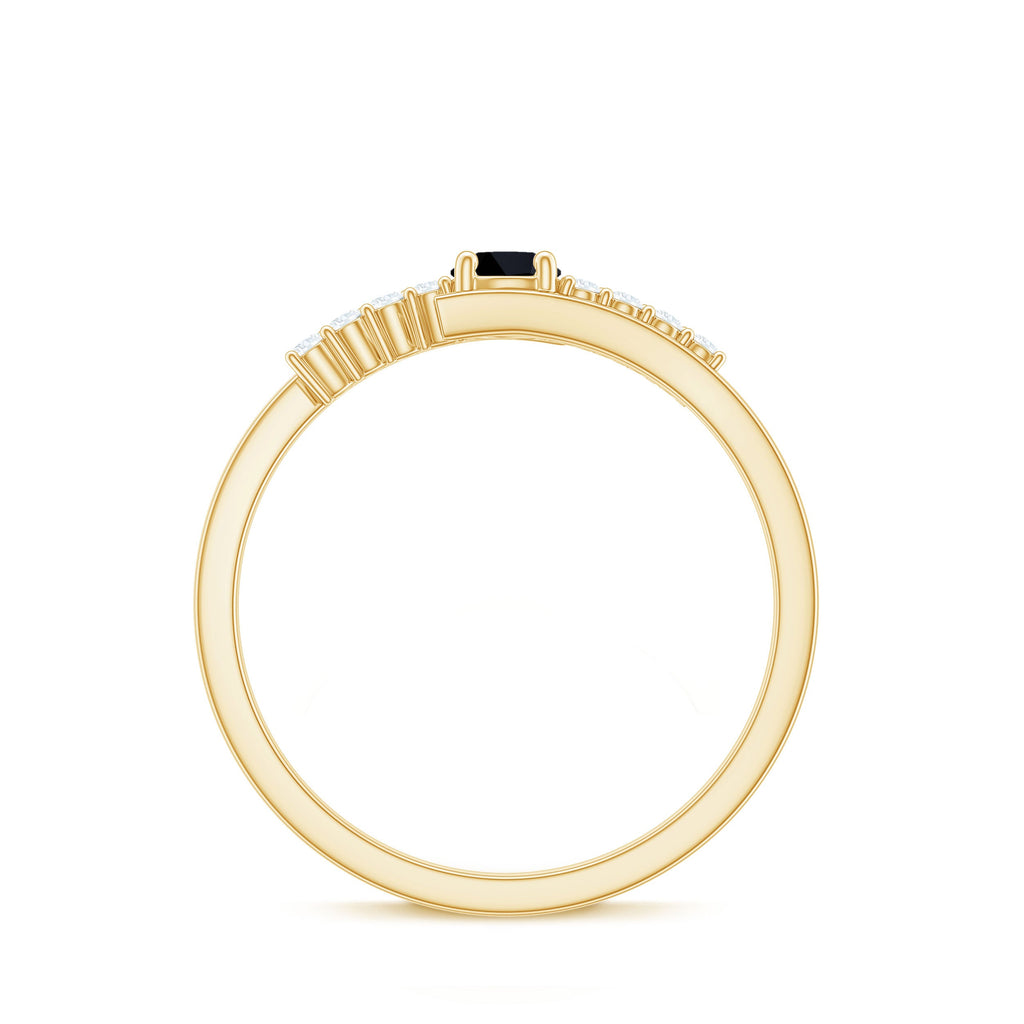 Minimal Lab Created Black Diamond and Diamond Bypass Promise Ring