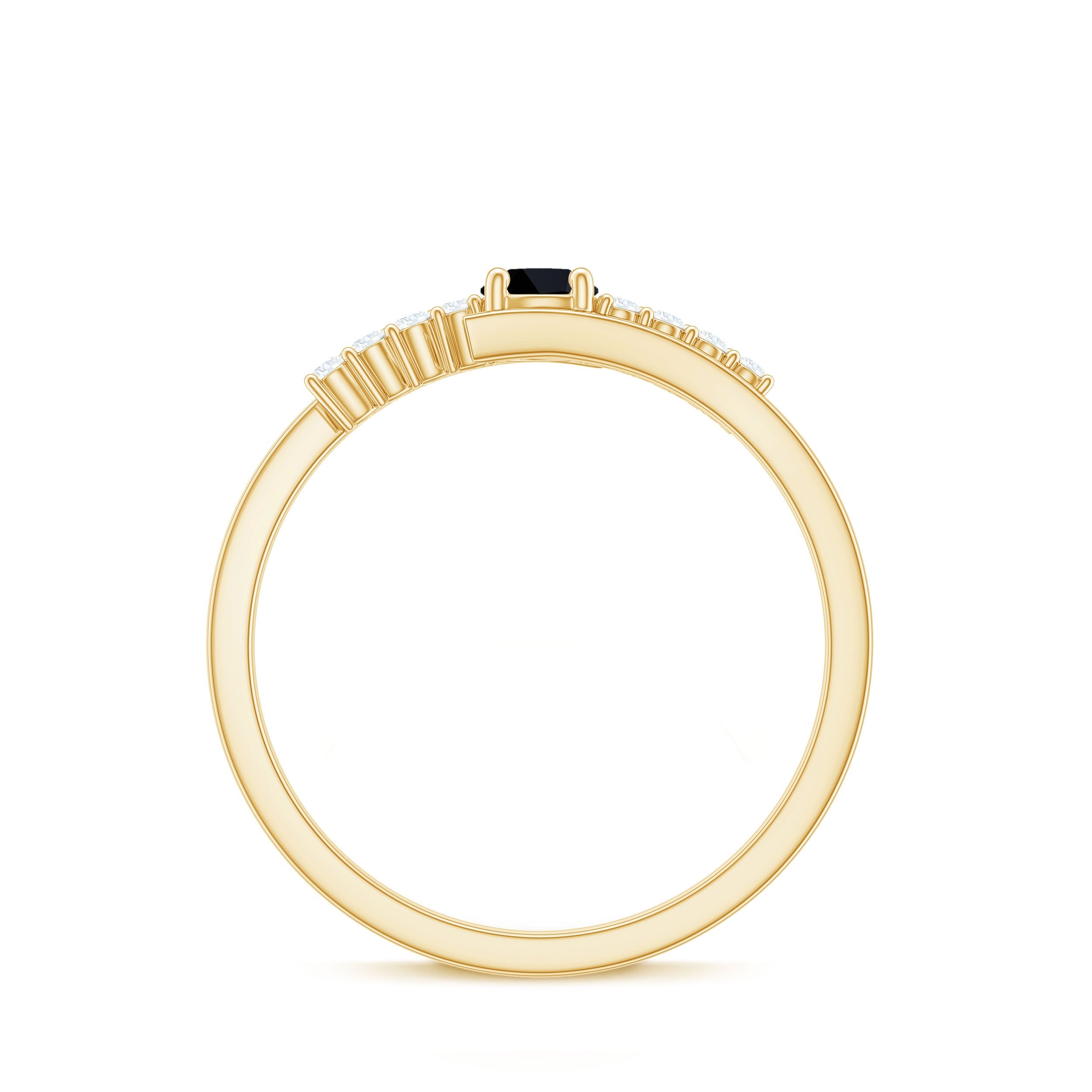 Minimal Lab Created Black Diamond and Diamond Bypass Promise Ring
