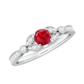 Lab-Lab Grown Ruby and Diamond Minimal Promise Ring