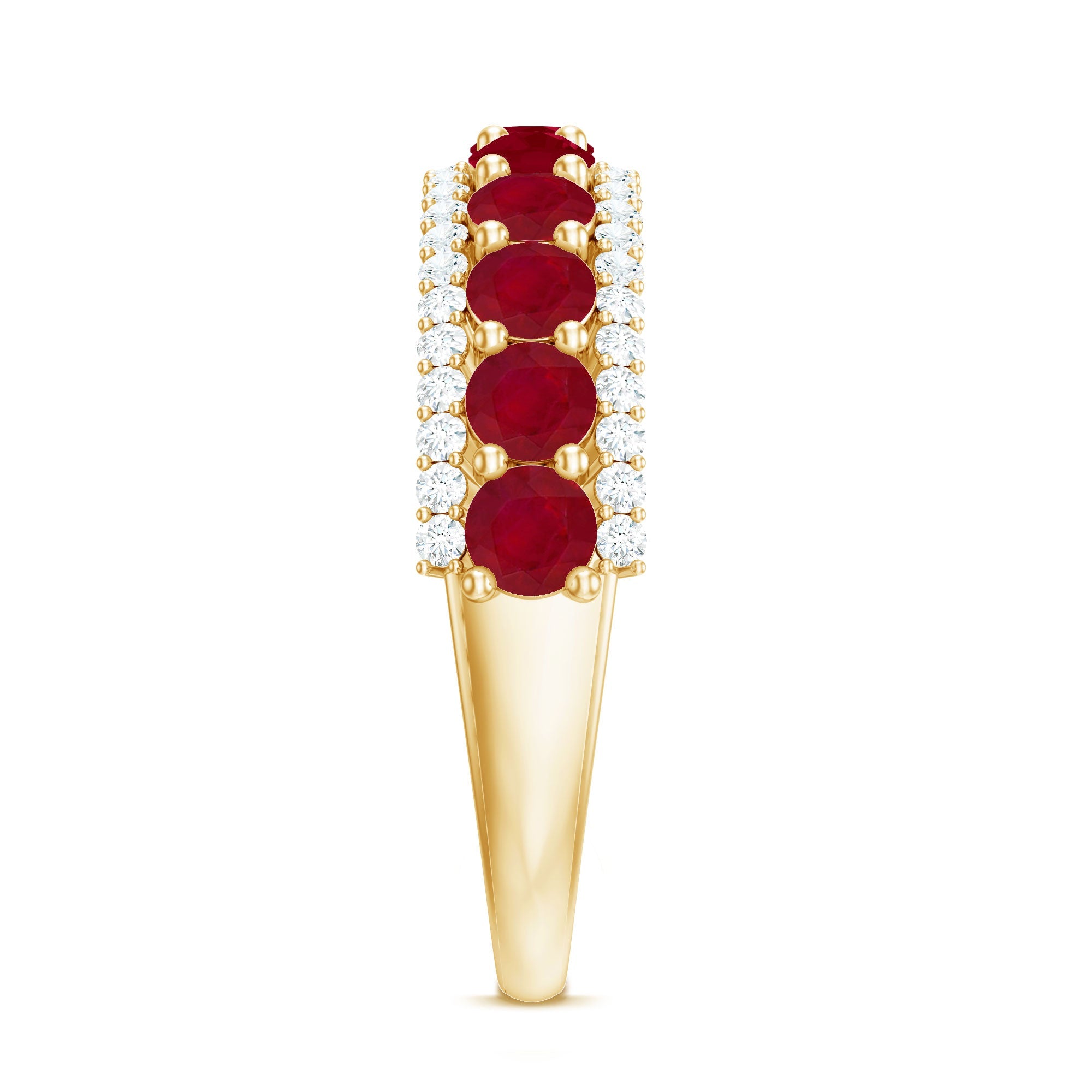 1.50 CT Ruby and Diamond Semi Eternity Ring