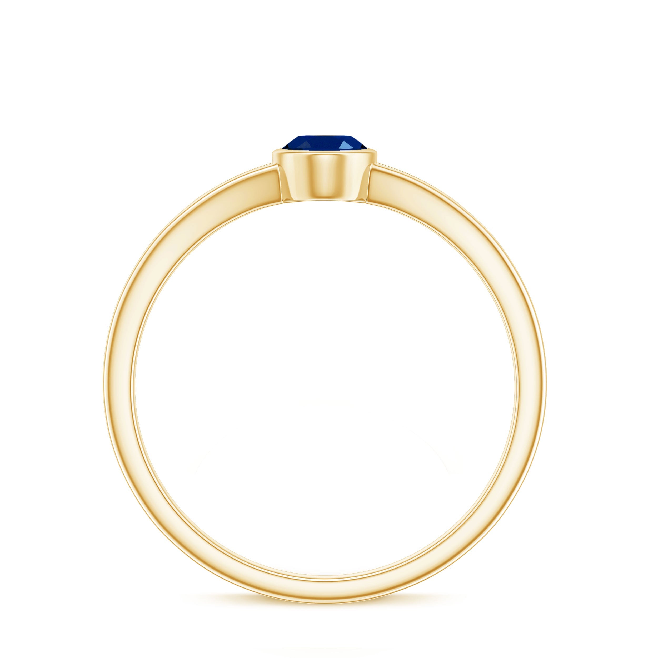 Oval Blue Sapphire Solitaire Engagement Ring in Split Shank