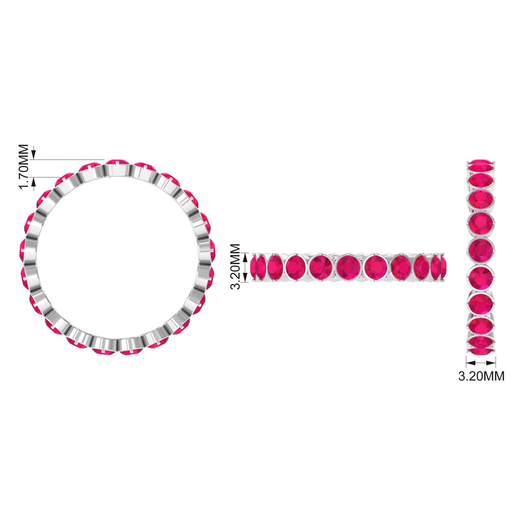 2 CT Bezel Set Ruby Full Eternity Stackable Ring