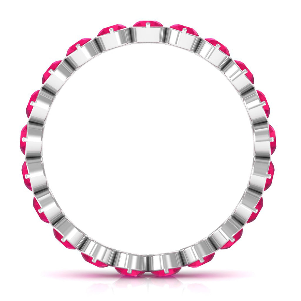 2 CT Bezel Set Ruby Full Eternity Stackable Ring