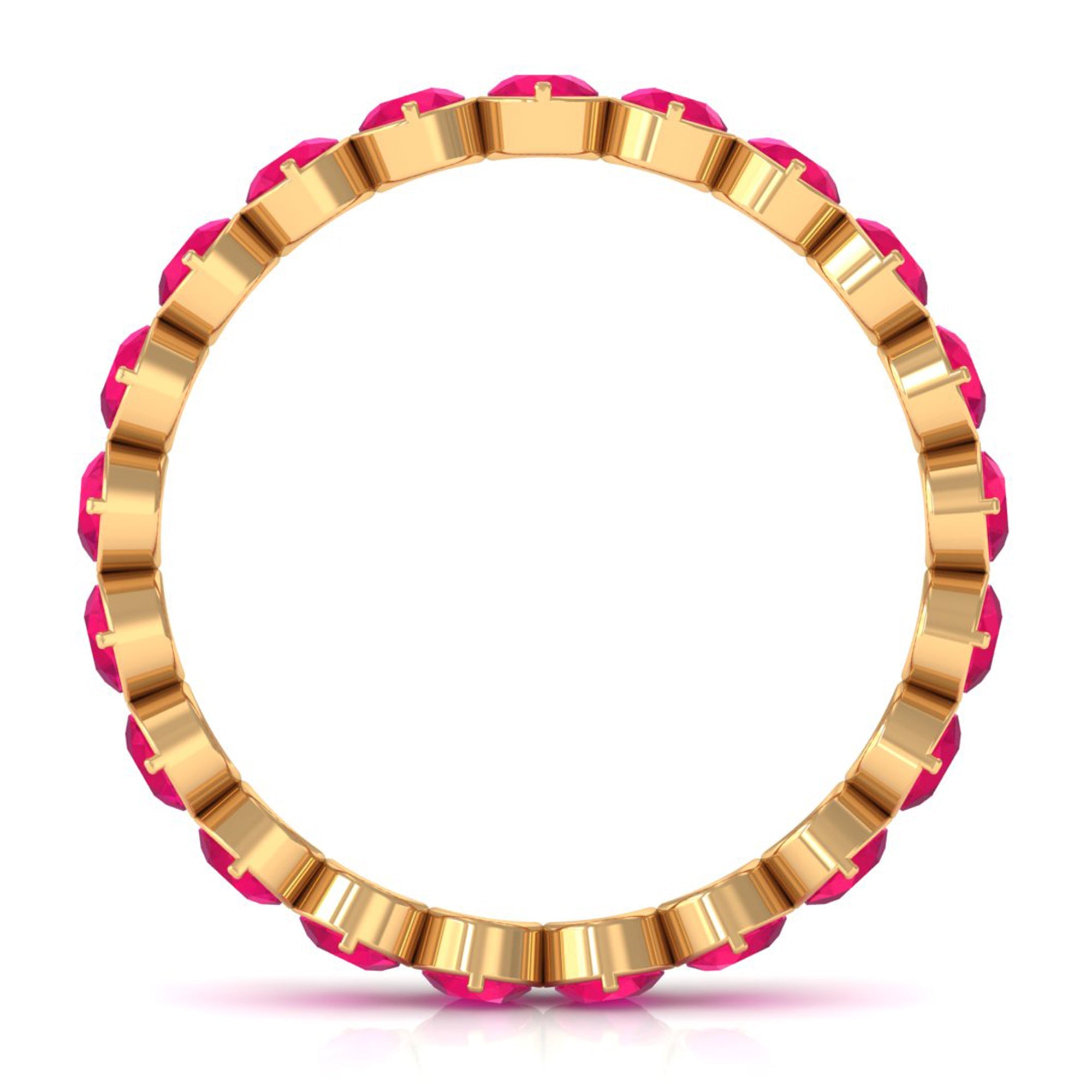 2 CT Bezel Set Ruby Full Eternity Stackable Ring