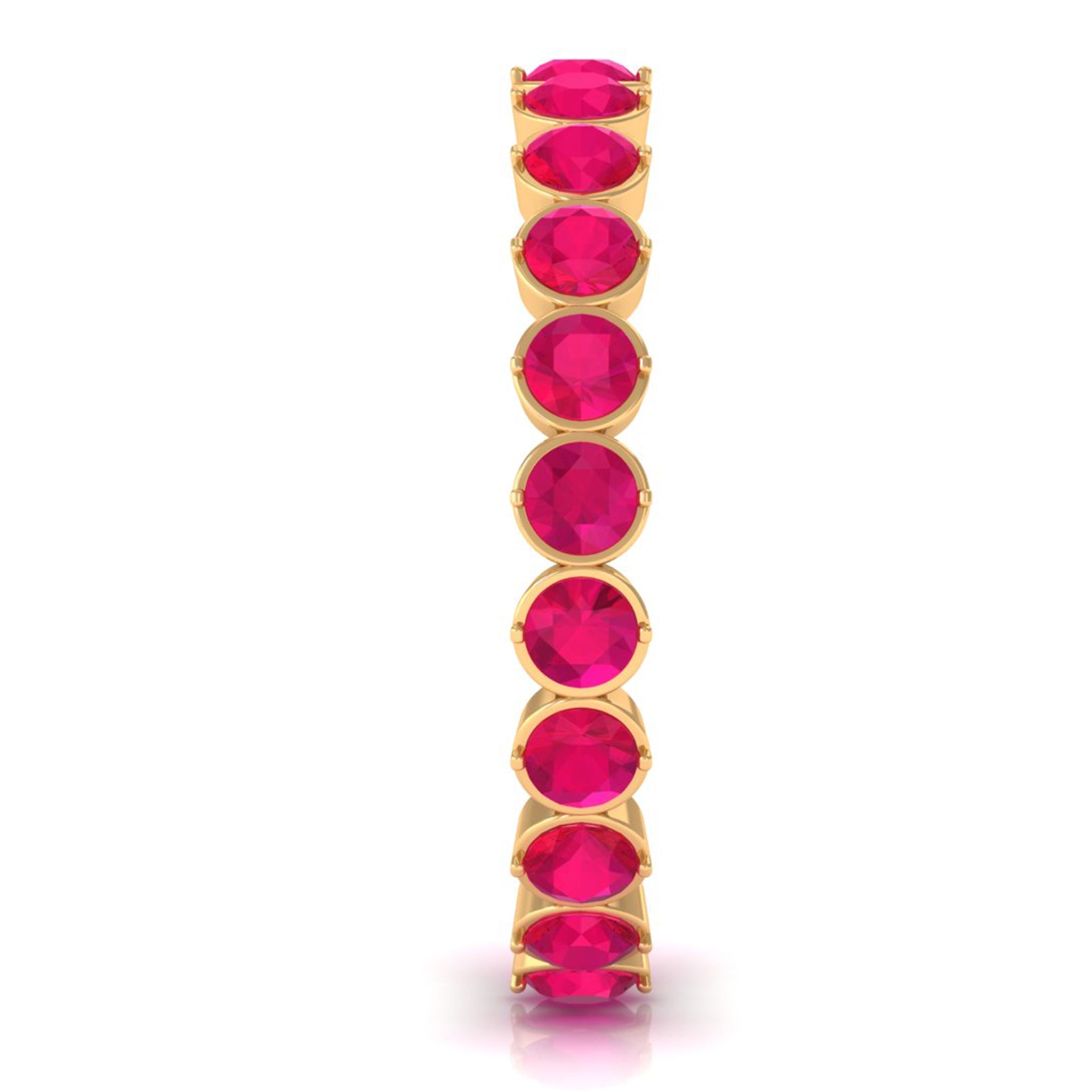 2 CT Bezel Set Ruby Full Eternity Stackable Ring