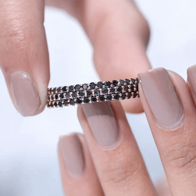 Lab Grown Black Diamond Wedding Band Ring