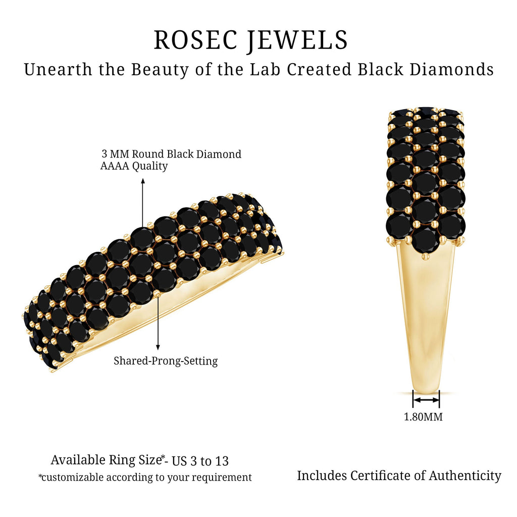 Lab Grown Black Diamond Wedding Band Ring