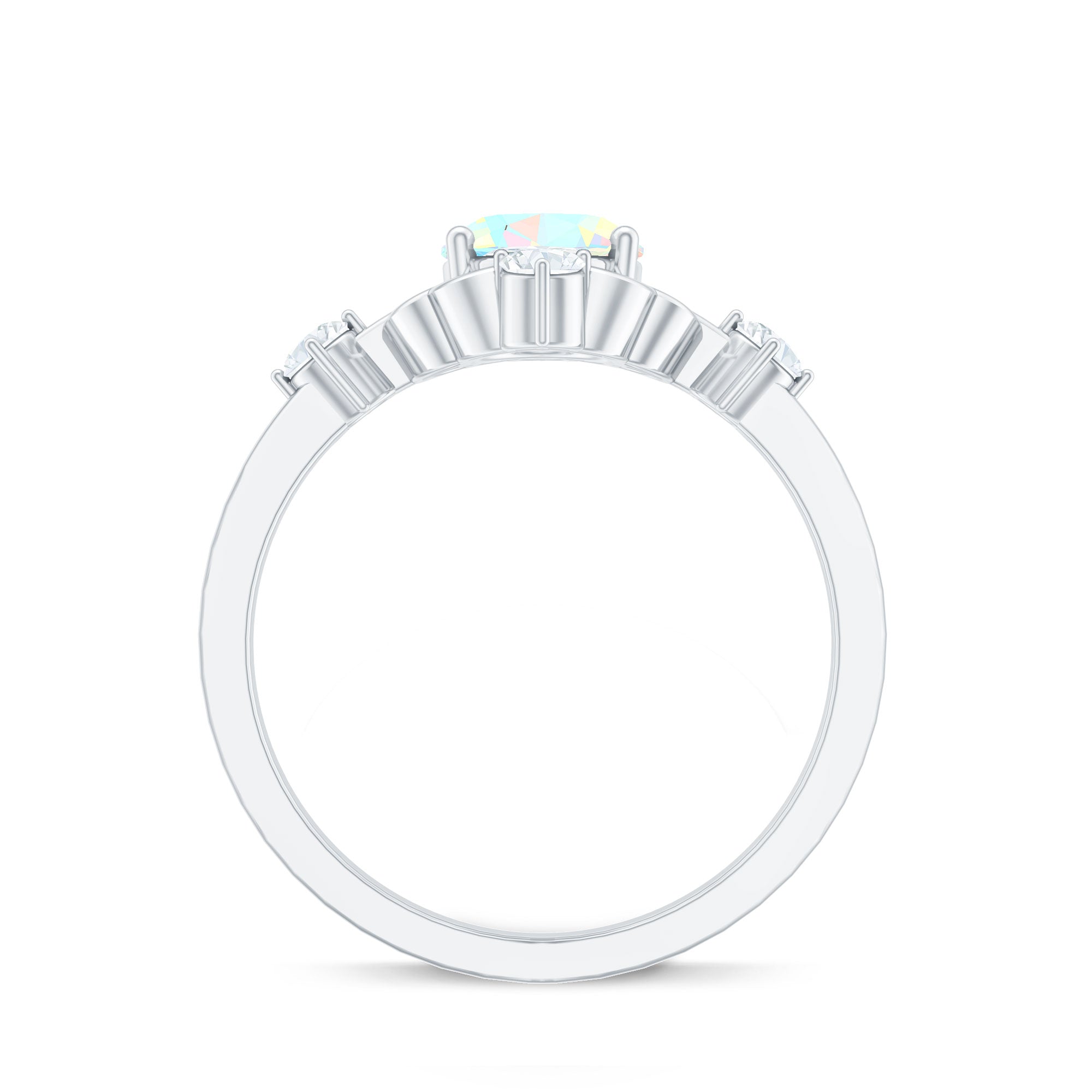 Designer Ethiopian Opal and Diamond  Engagement Ring
