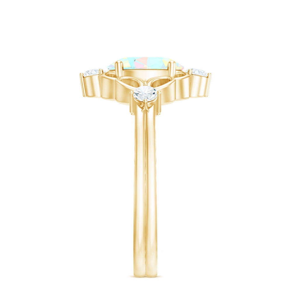 Designer Ethiopian Opal and Diamond  Engagement Ring