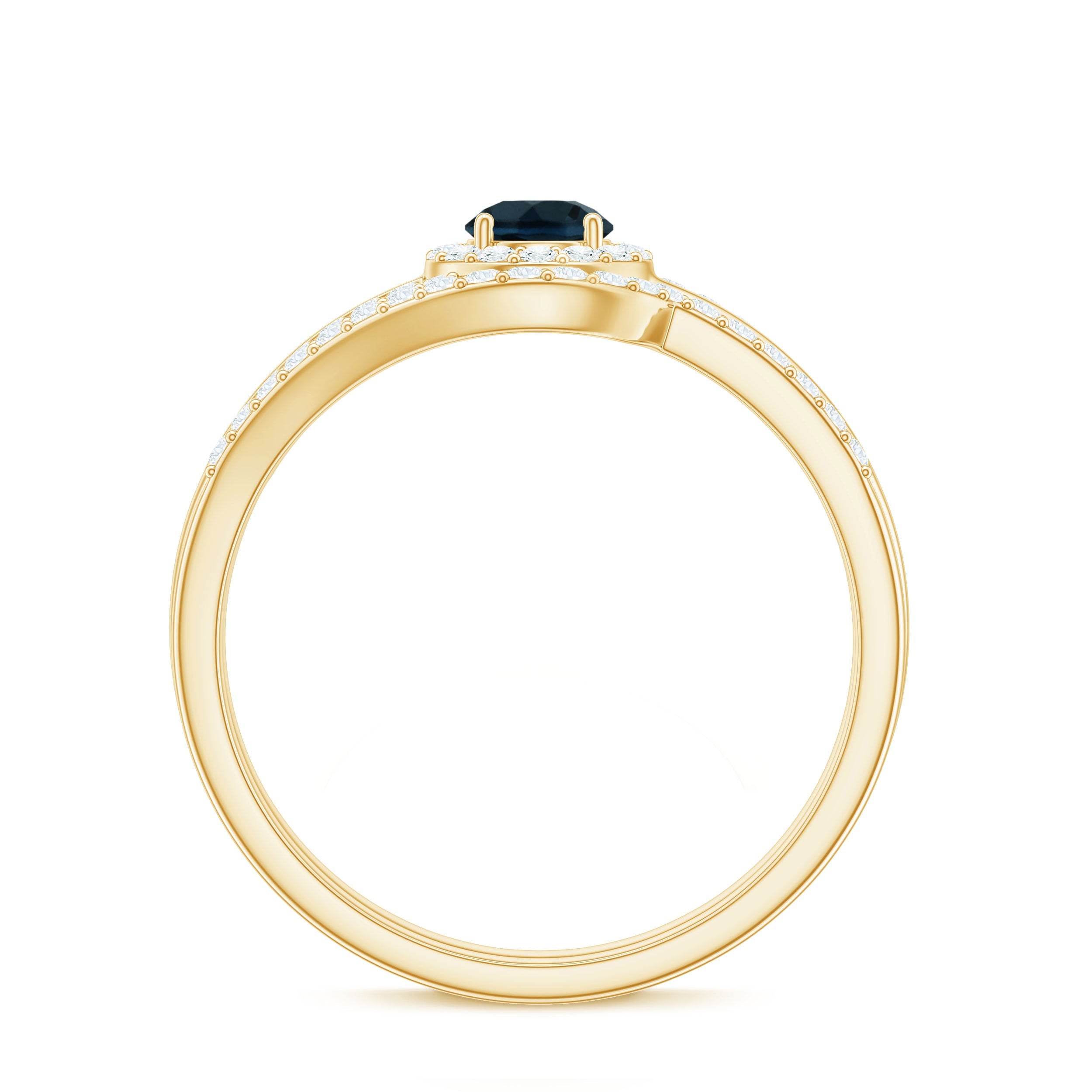 Certified London Blue Topaz and Diamond Halo Wedding Ring Set