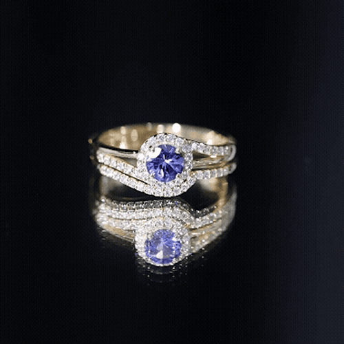 1 CT Minimal Tanzanite Engagement Ring with Diamond Enhancer