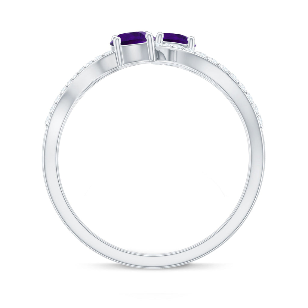 Designer Amethyst and Diamond Infinity Cocktail Ring