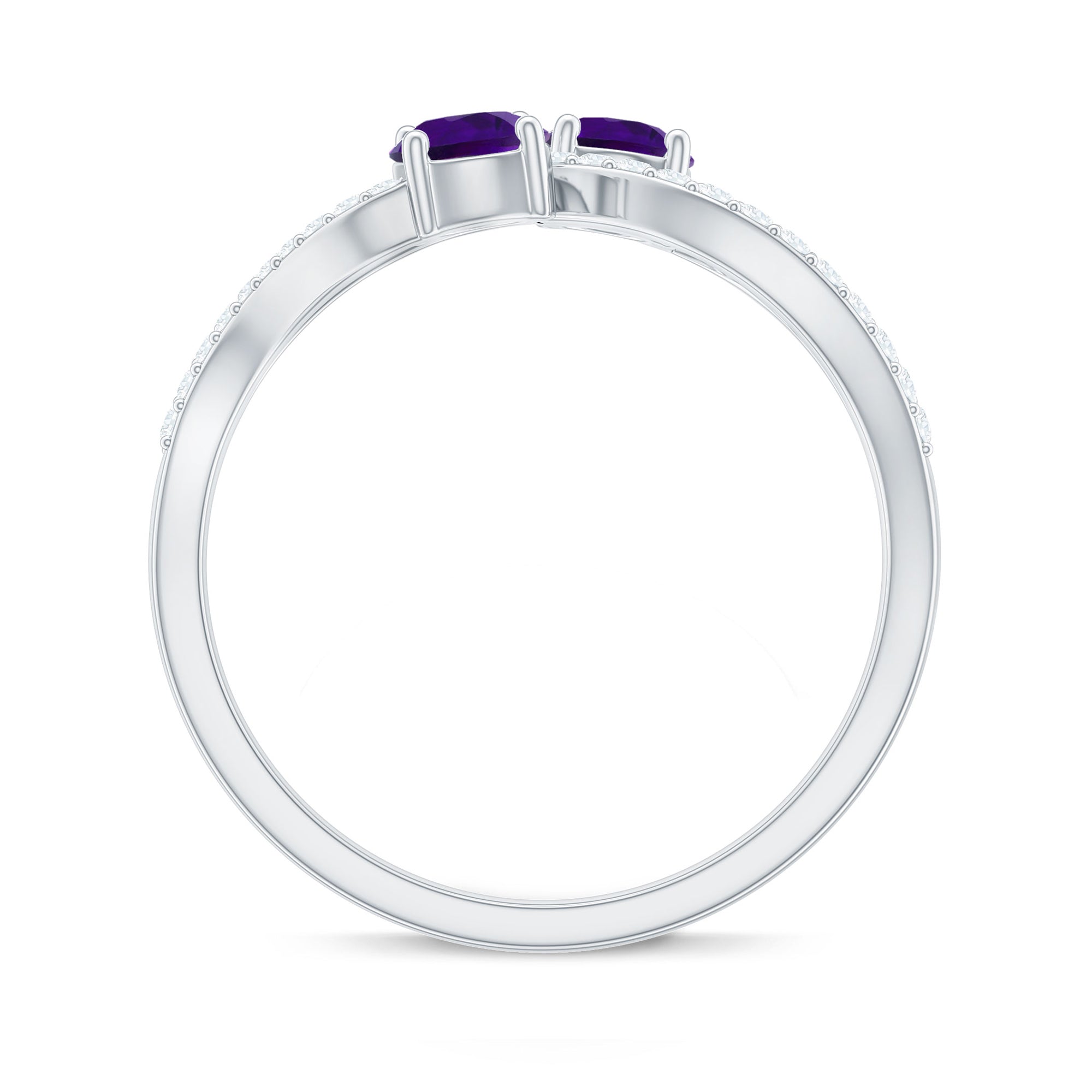 Designer Amethyst and Diamond Infinity Cocktail Ring
