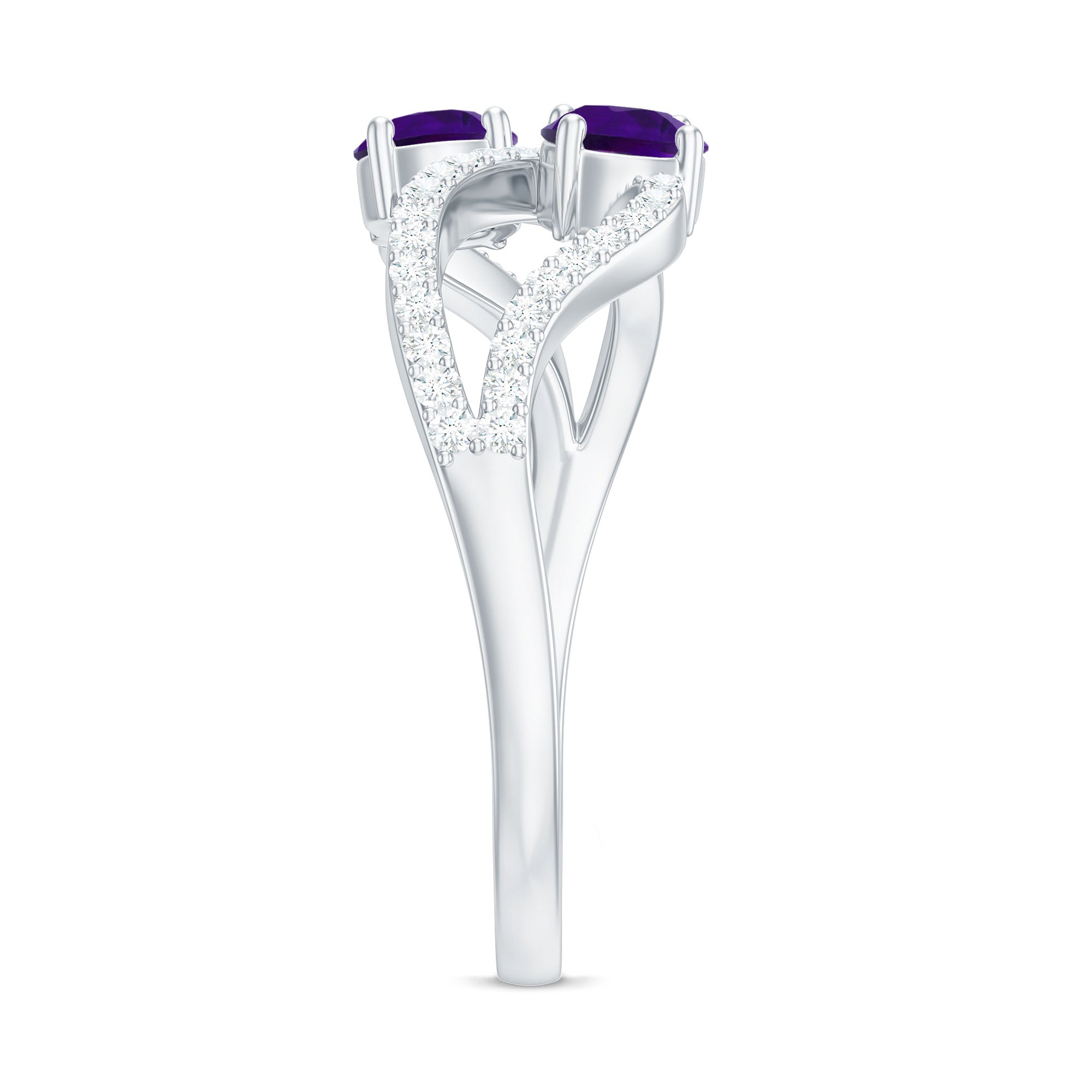 Designer Amethyst and Diamond Infinity Cocktail Ring