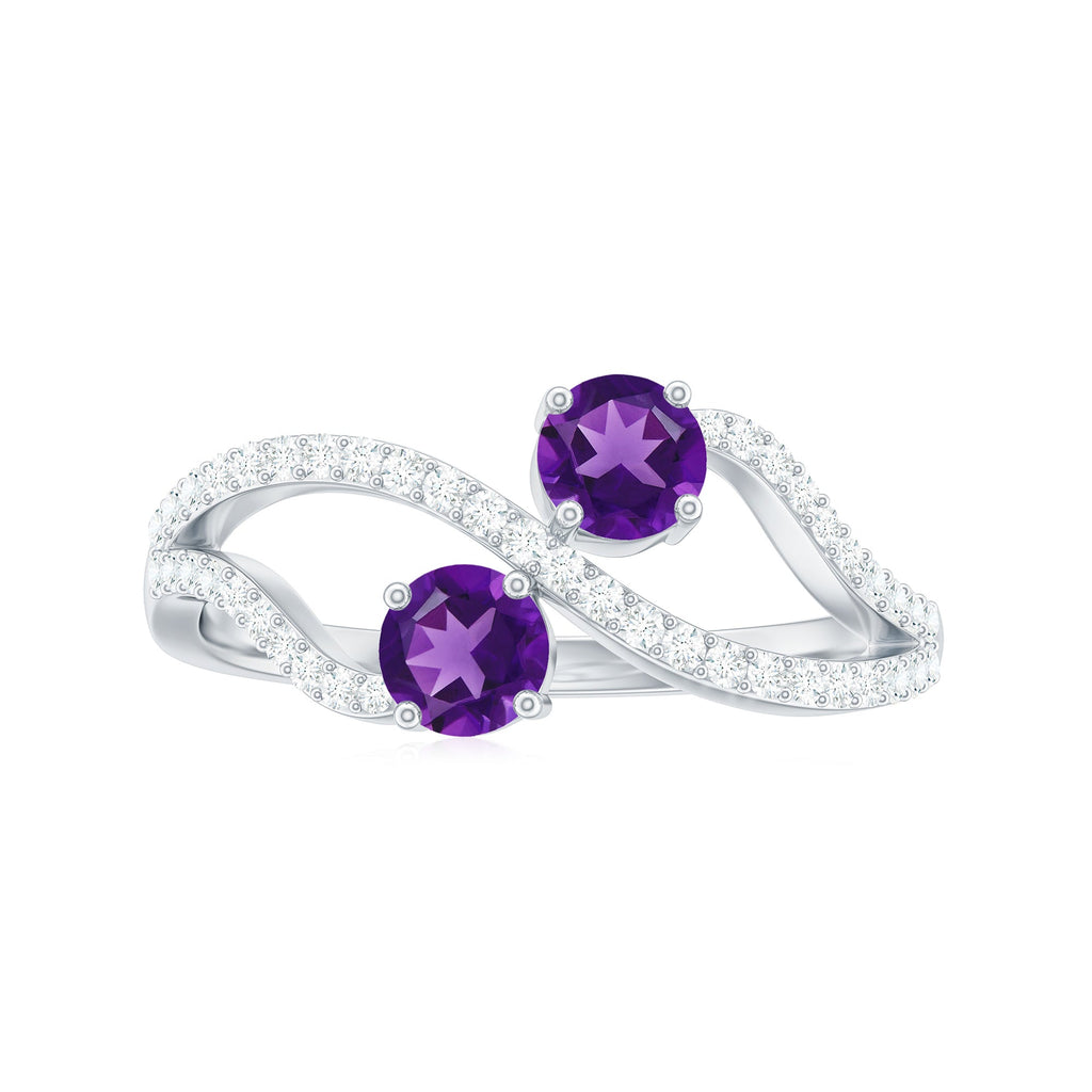 Designer Amethyst and Diamond Infinity Cocktail Ring