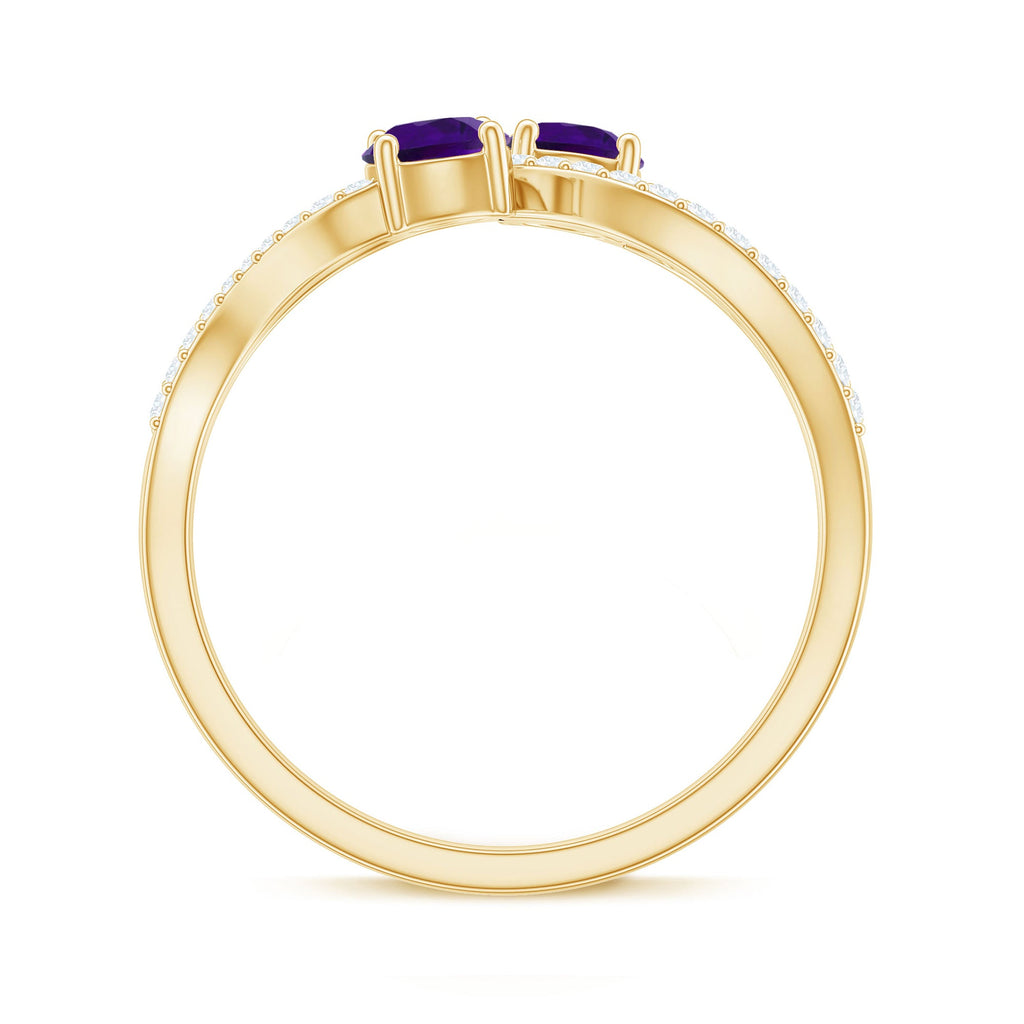 Designer Amethyst and Diamond Infinity Cocktail Ring