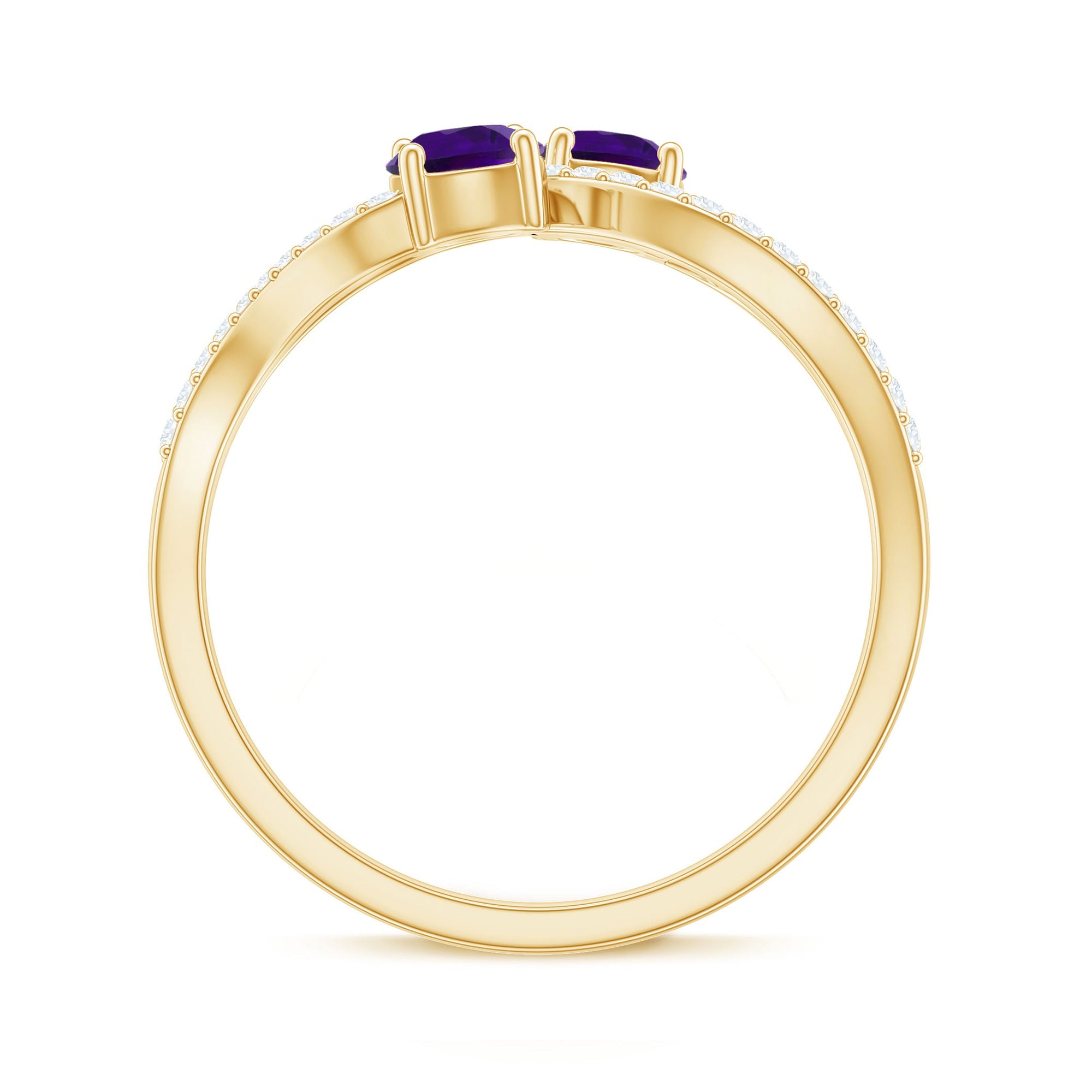 Designer Amethyst and Diamond Infinity Cocktail Ring