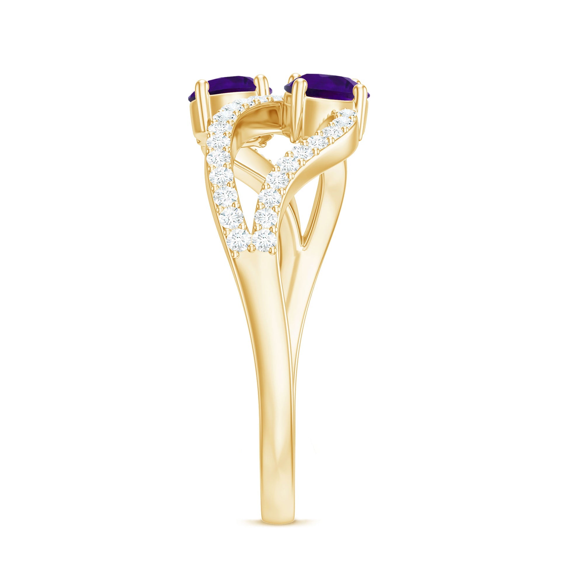 Designer Amethyst and Diamond Infinity Cocktail Ring