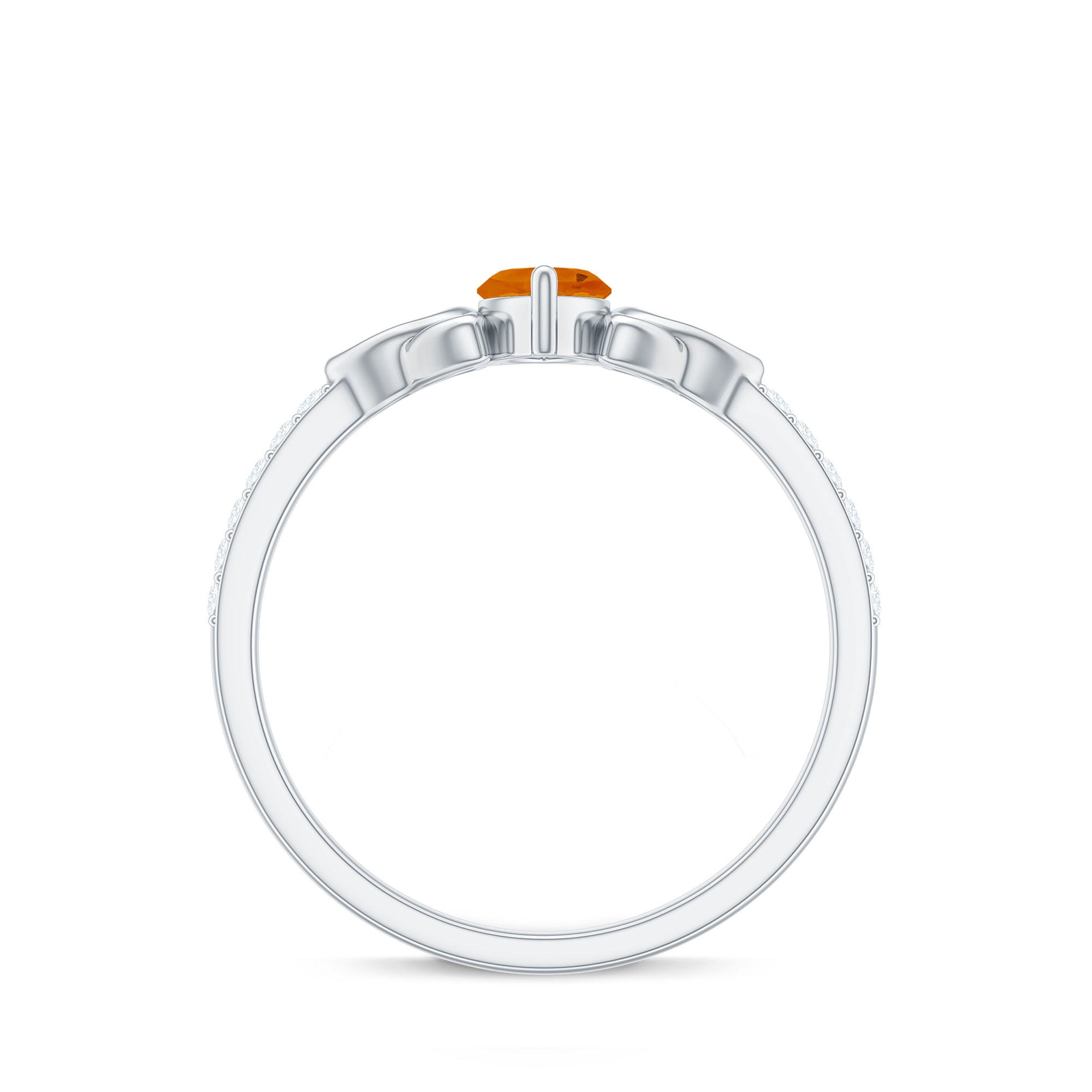 Marquise Cut Solitaire Fire Opal Celtic Knot Ring with Diamond