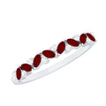 Marquise Cut Ruby Half Eternity Ring with Diamond