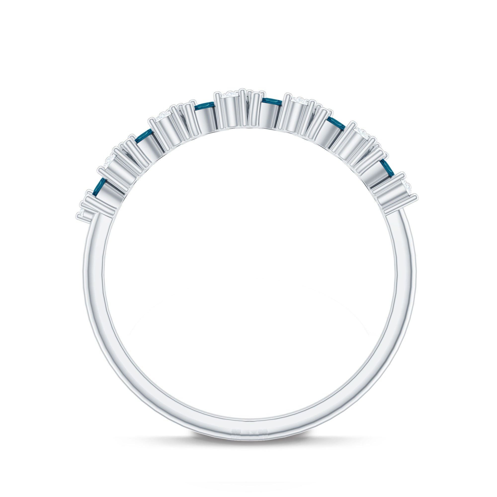 Marquise London Blue Topaz Anniversary Ring with Diamond