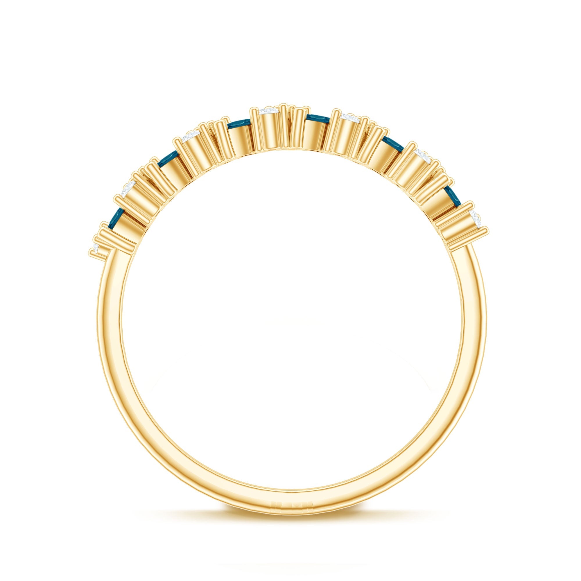 Marquise London Blue Topaz Anniversary Ring with Diamond