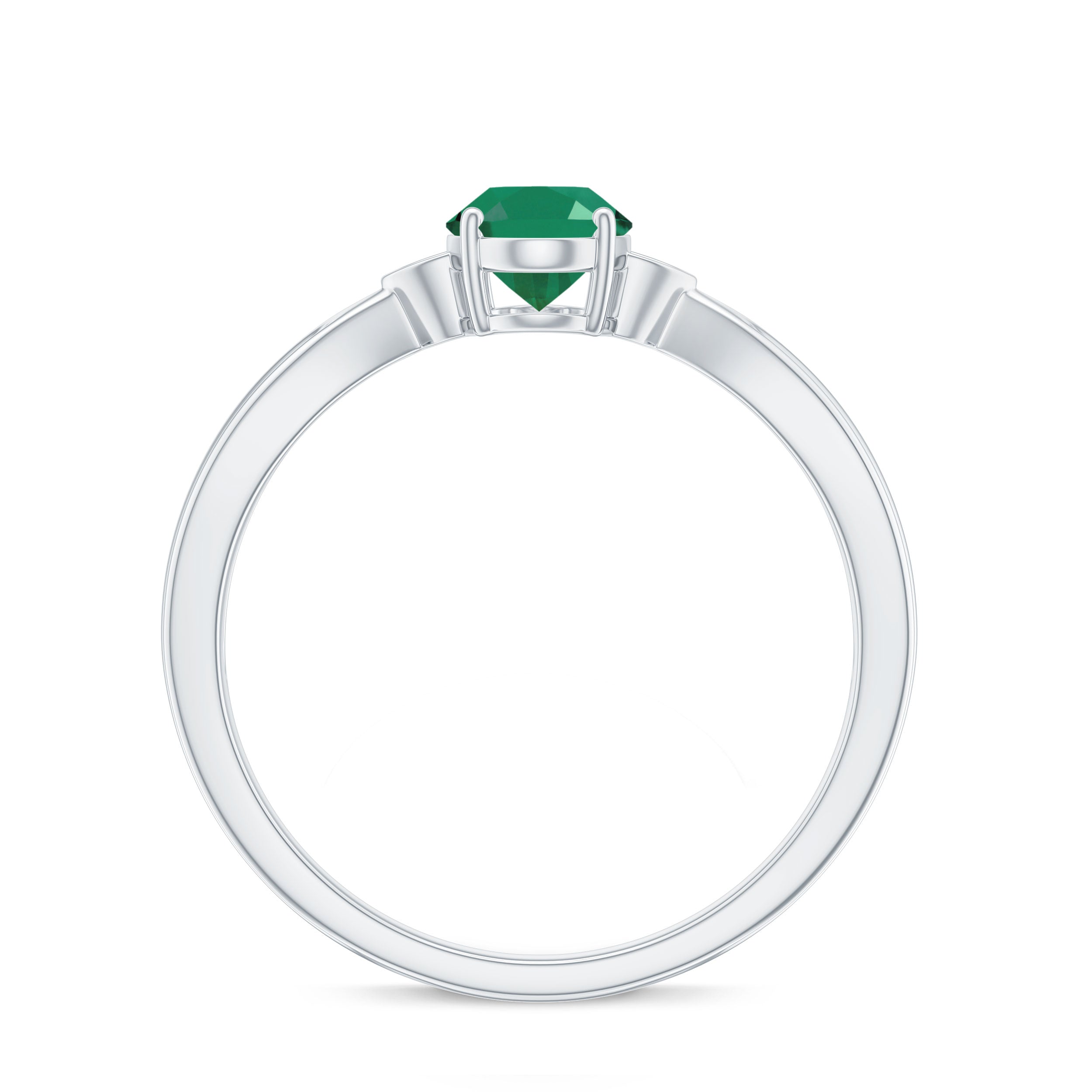 5X7 mm Oval Cut Emerald Vintage Engagement Ring with Diamond