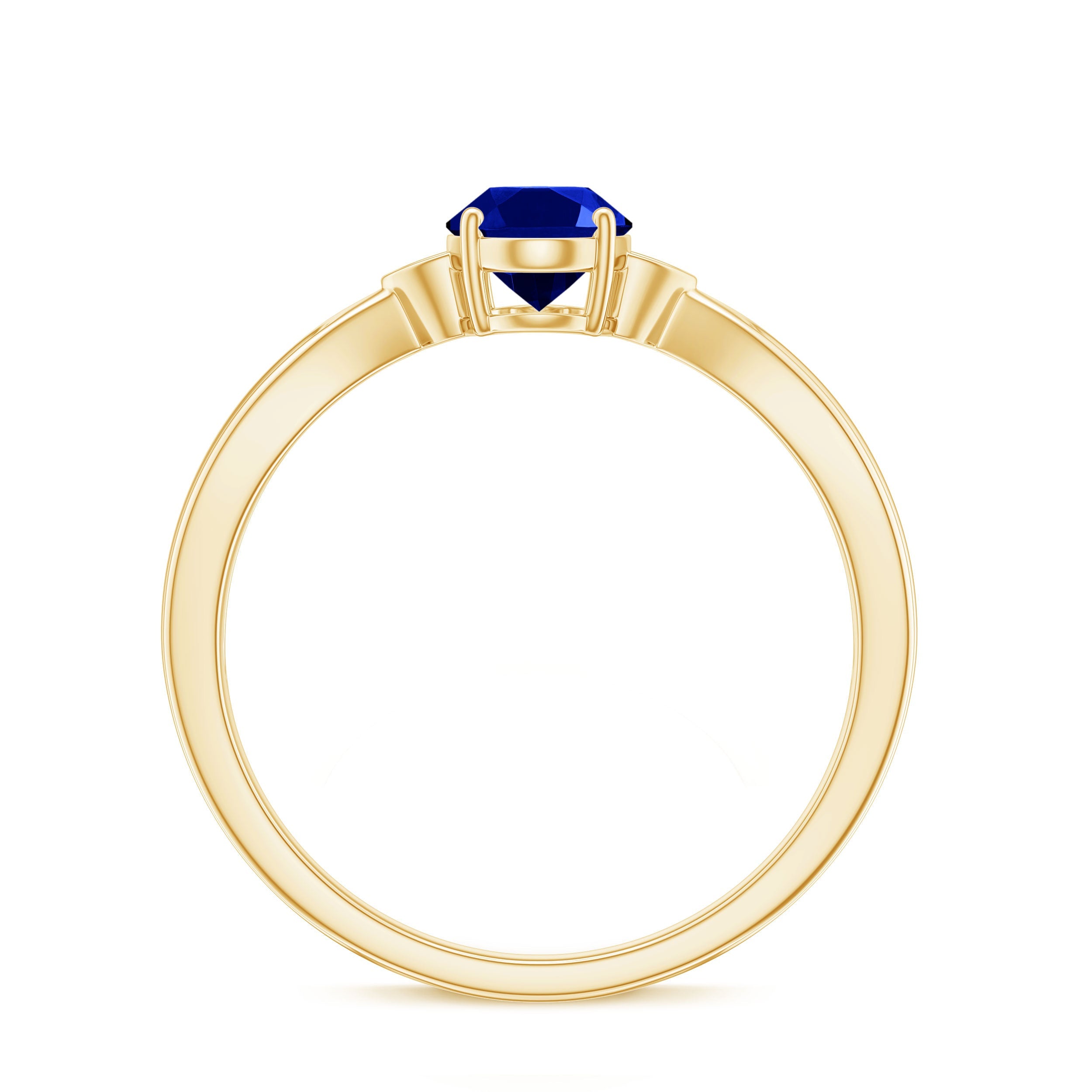 Certified 1 Carat Oval Lab Grown Blue Sapphire Solitaire Engagement Ring with Diamond