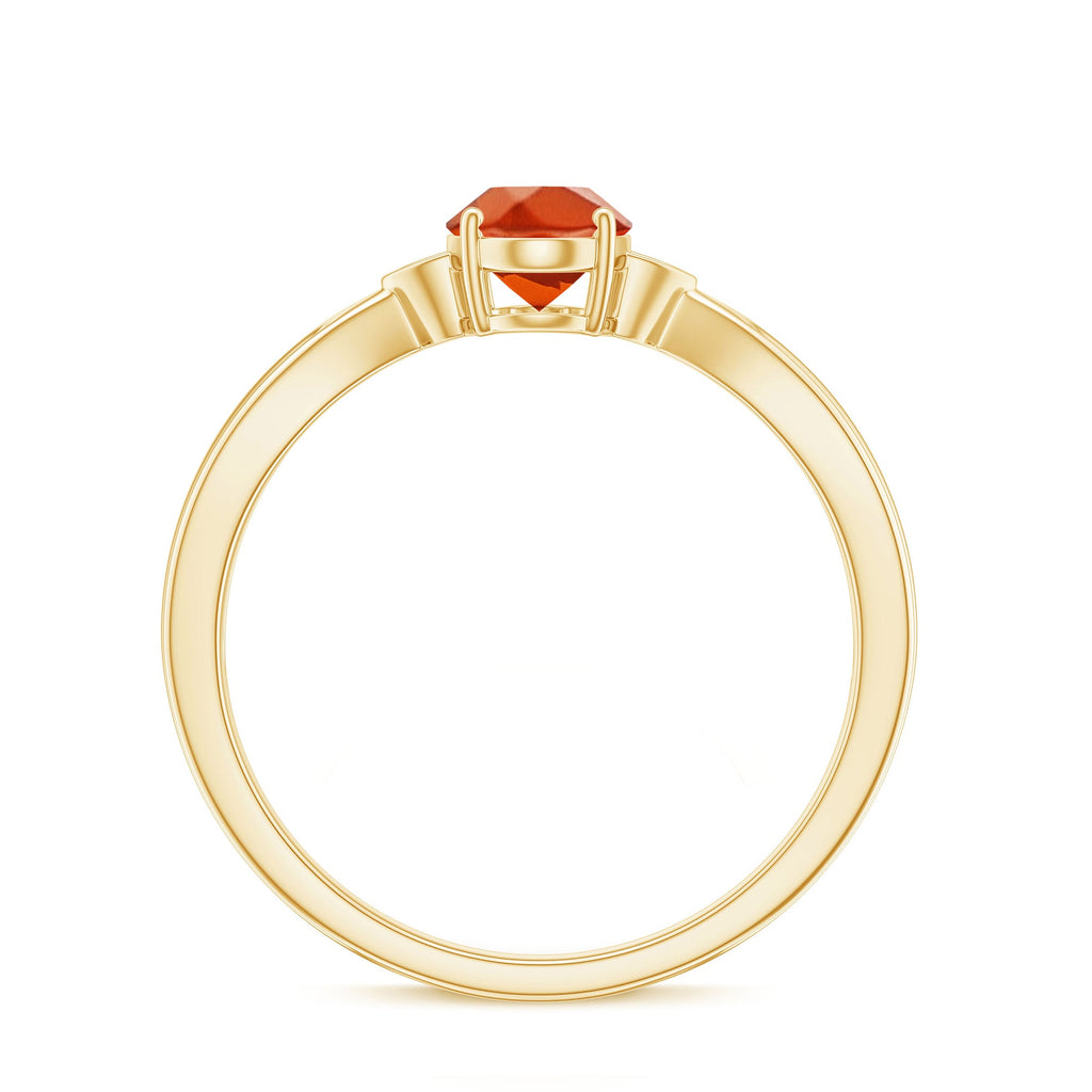 3/4 CT Oval Shape Fire Opal Engagement Ring with Diamond