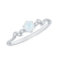 Nature Inspired Moonstone Promise Ring with Diamond