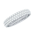 Triple Row Moissanite Classic Wedding Ring Band for Women