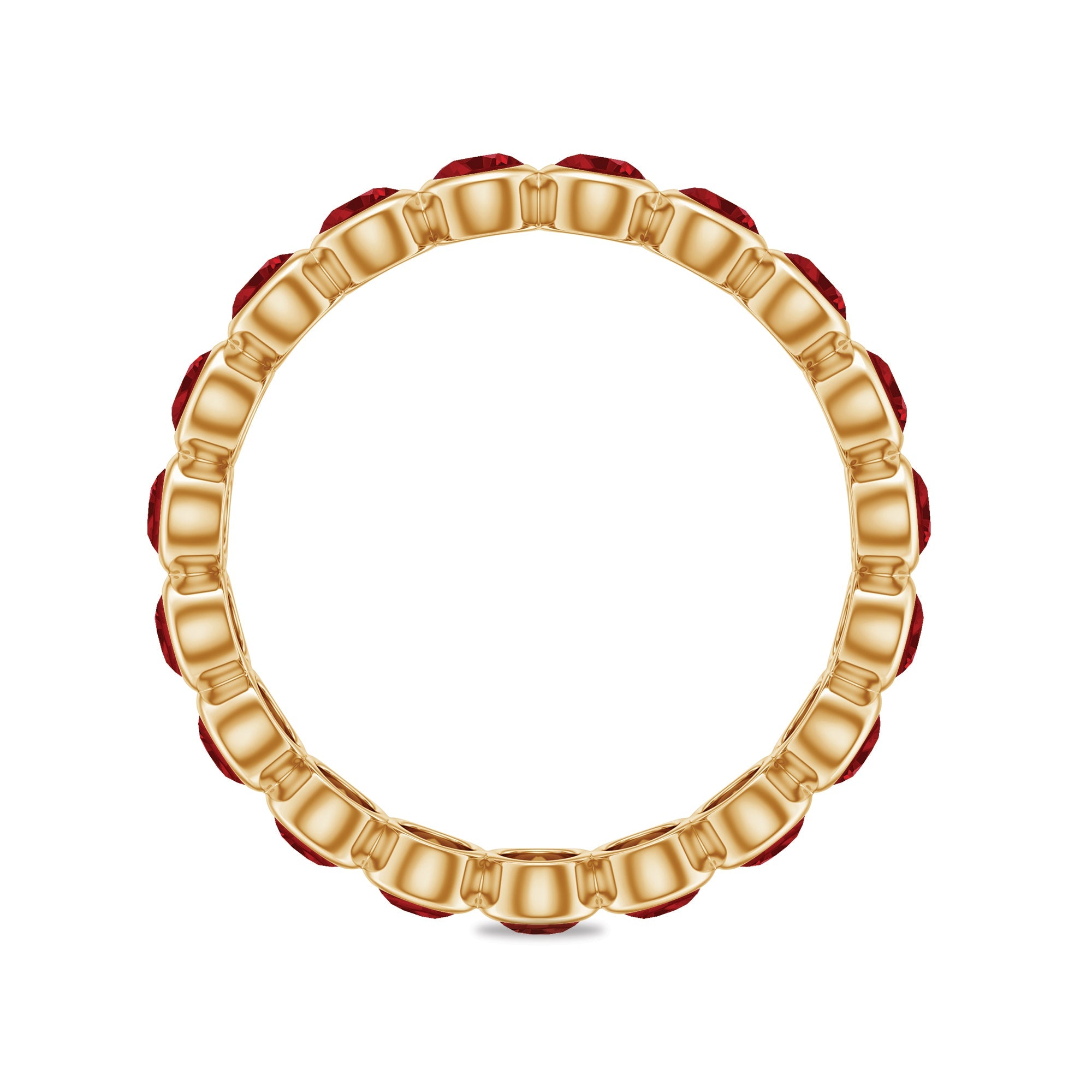 2 CT Bezel Set Round Shape Created Ruby Eternity Ring