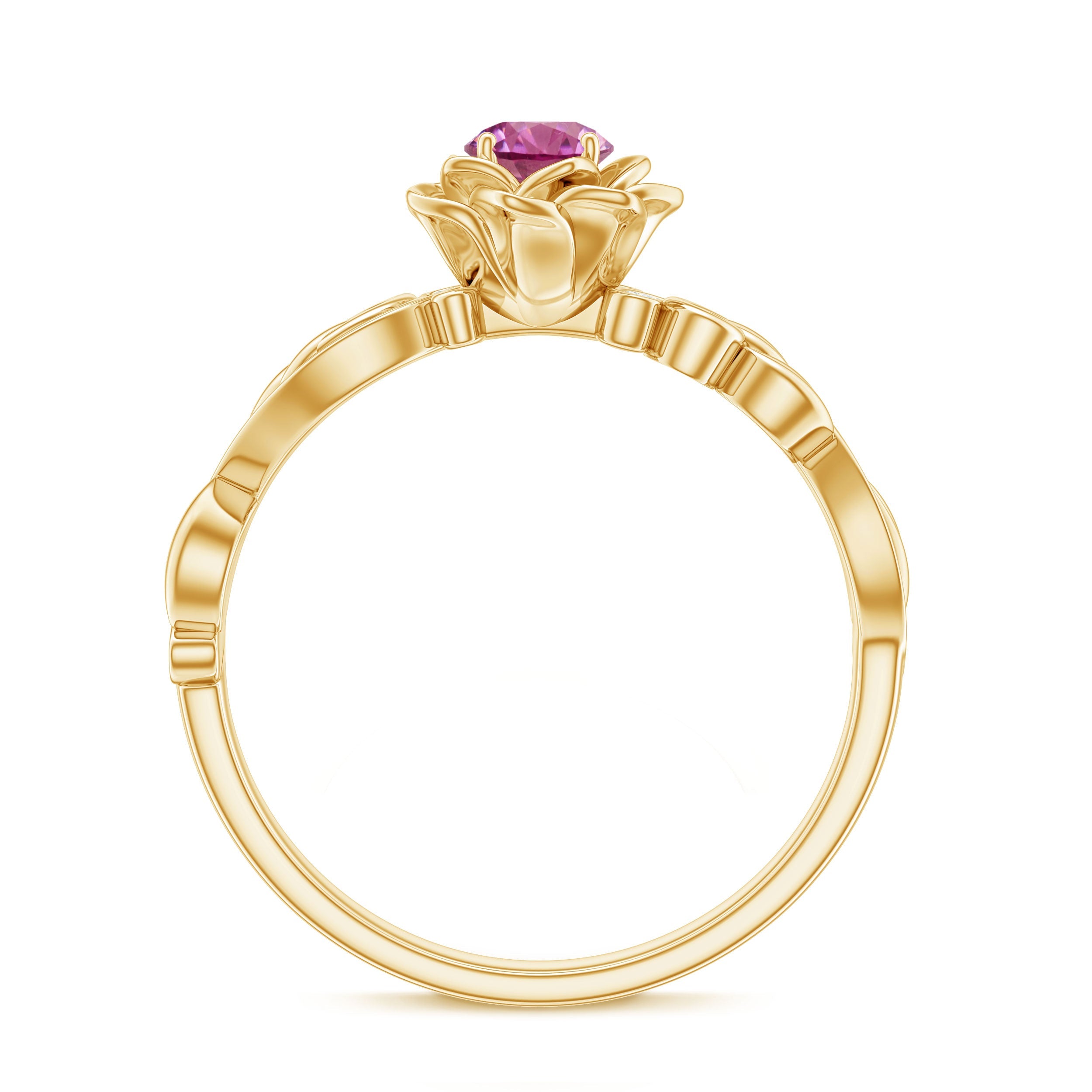 Flower Inspired Pink Tourmaline and Diamond Engagement Ring