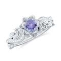 Nature Inspired Tanzanite Engagement Ring with Diamond